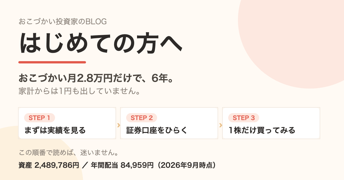 はじめての方へ。実績を見る・口座をひらく・1株買ってみるの3ステップ
